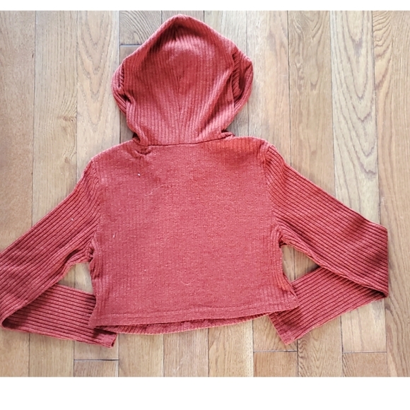 4/$25 SHEIN Burnt Orange Cropped Hoodie - Size M - Picture 2 of 3